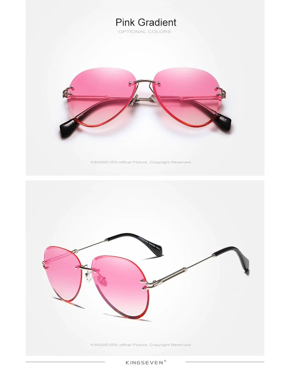  Rimless Vintage Design Sunglasses for Women with Gradient Lens - Women Sunglasses - DYAVOR® 