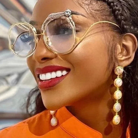  Pilot Style Round Crystal Lion Decor Eyewear Sunglasses for Women - Women Sunglasses - DYAVOR® 