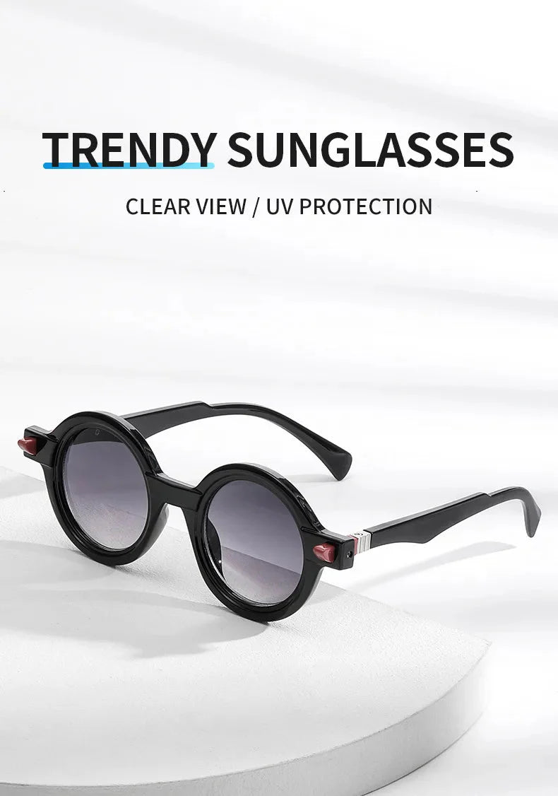  Vintage Luxury Gradient Anti-UV Round Sunglasses for Men and Women - Unisex Sunglasses - DYAVOR® 