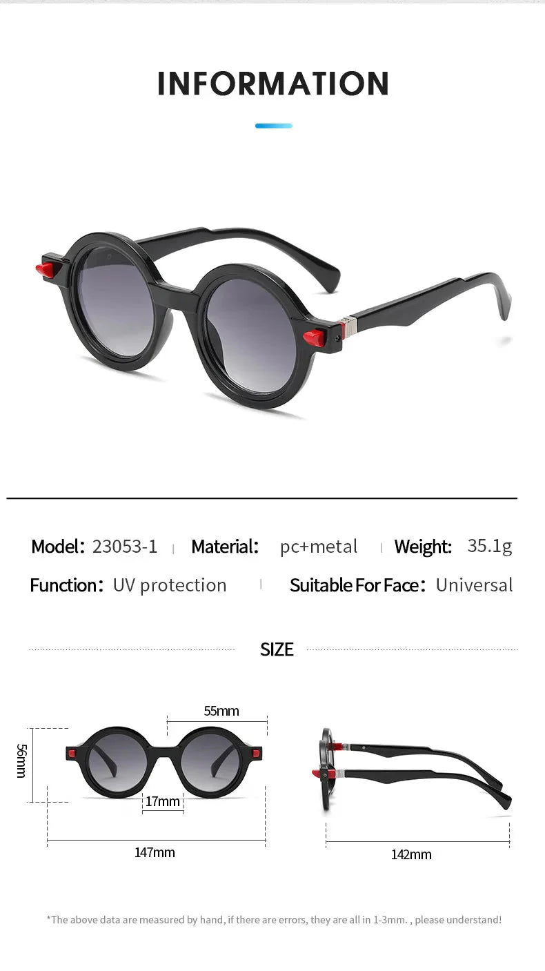  Vintage Luxury Gradient Anti-UV Round Sunglasses for Men and Women - Unisex Sunglasses - DYAVOR® 