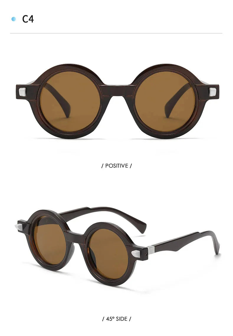  Vintage Luxury Gradient Anti-UV Round Sunglasses for Men and Women - Unisex Sunglasses - DYAVOR® 