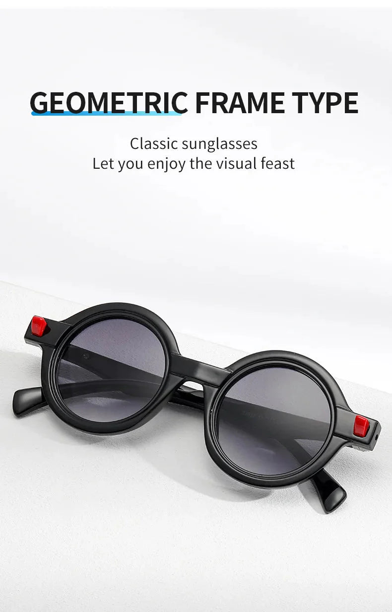  Vintage Luxury Gradient Anti-UV Round Sunglasses for Men and Women - Unisex Sunglasses - DYAVOR® 
