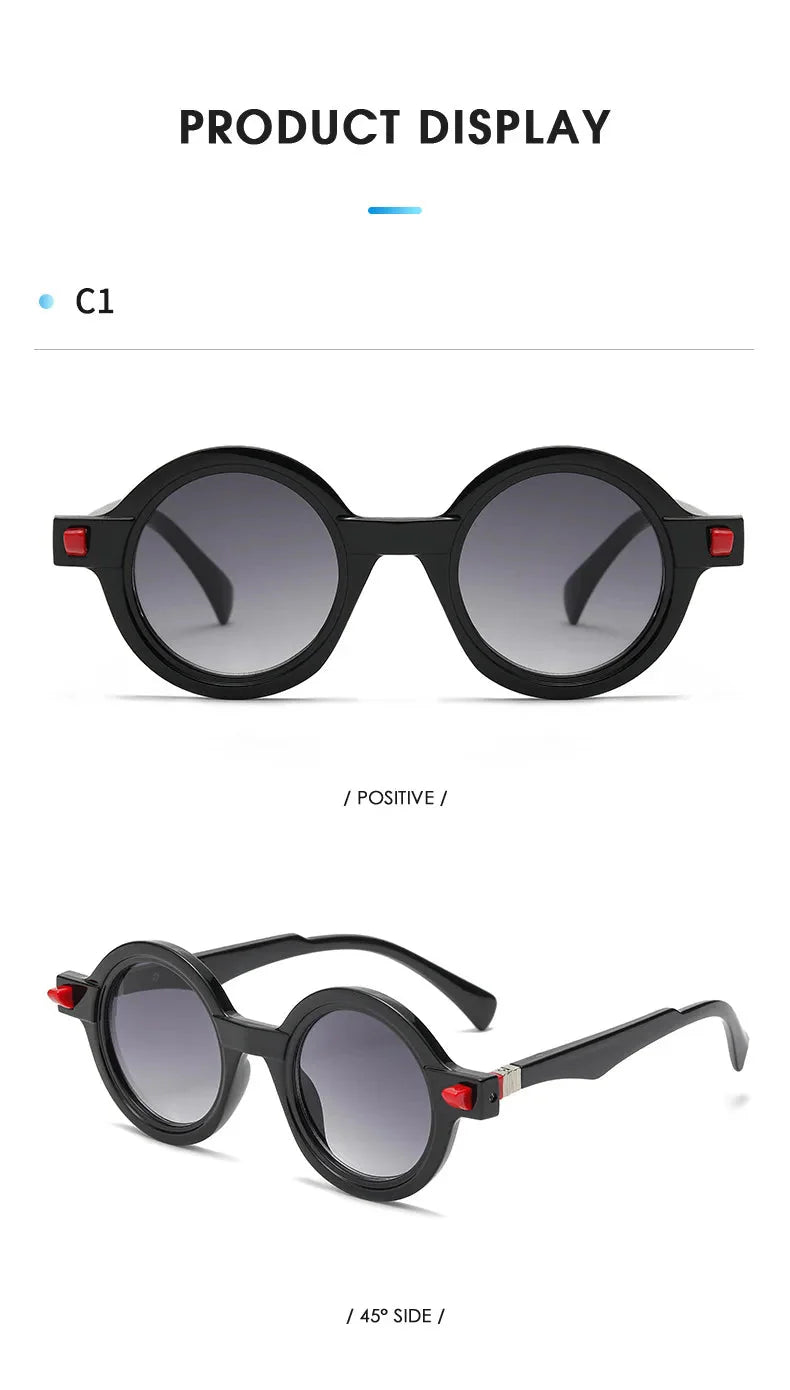  Vintage Luxury Gradient Anti-UV Round Sunglasses for Men and Women - Unisex Sunglasses - DYAVOR® 