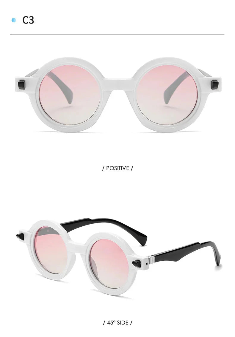  Vintage Luxury Gradient Anti-UV Round Sunglasses for Men and Women - Unisex Sunglasses - DYAVOR® 