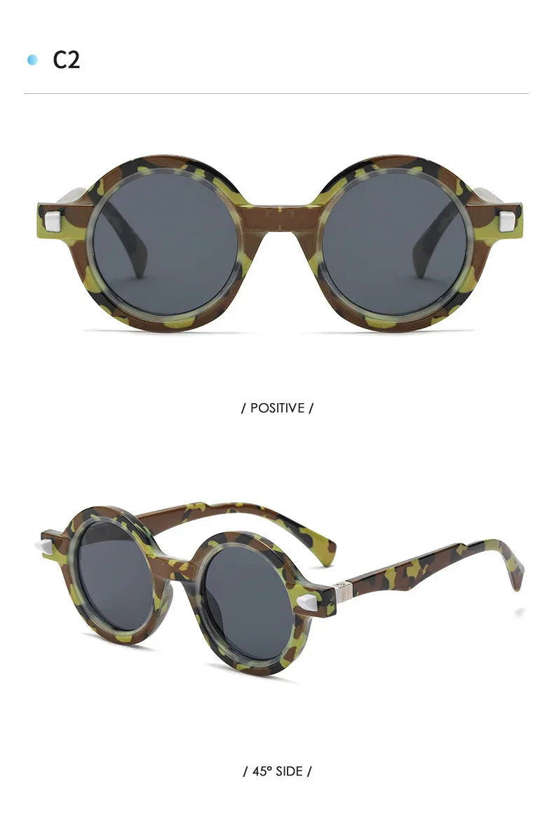  Vintage Luxury Gradient Anti-UV Round Sunglasses for Men and Women - Unisex Sunglasses - DYAVOR® 