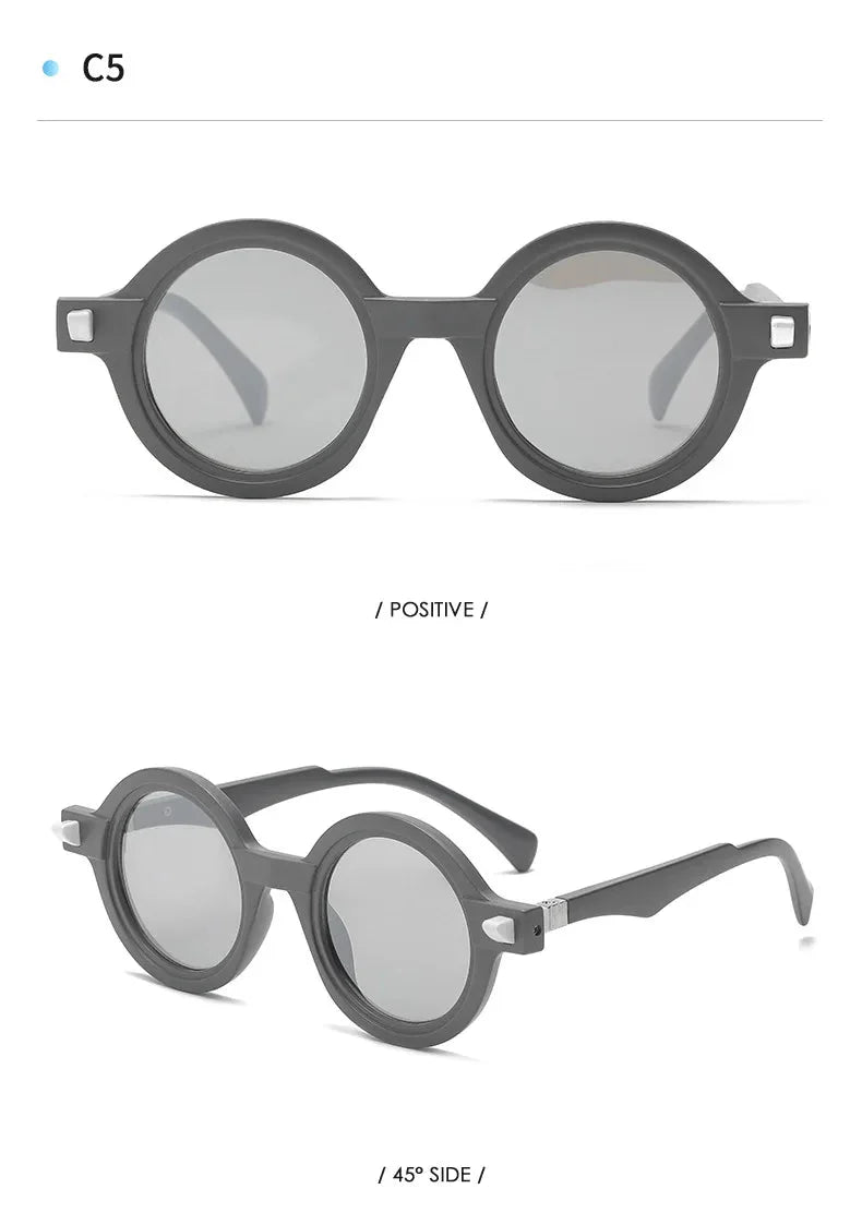  Vintage Luxury Gradient Anti-UV Round Sunglasses for Men and Women - Unisex Sunglasses - DYAVOR® 