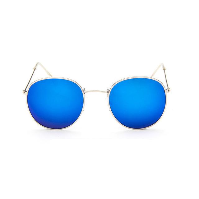  Round Shaped Retro Unisex Sunglasses with Designer Mirror Lens - Unisex Sunglasses - DYAVOR® 