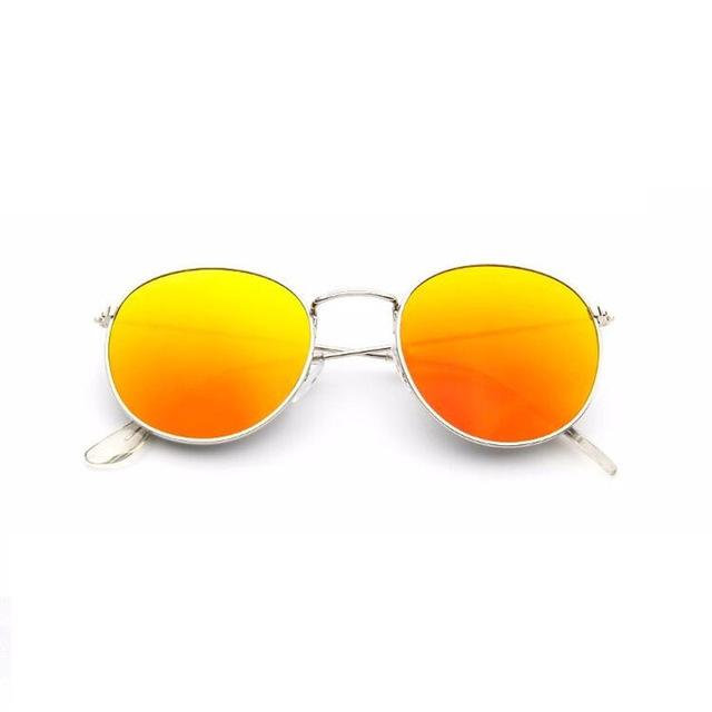 Round Shaped Retro Unisex Sunglasses with Designer Mirror Lens - Unisex Sunglasses - DYAVOR® 