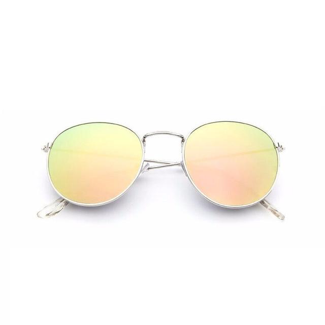  Round Shaped Retro Unisex Sunglasses with Designer Mirror Lens - Unisex Sunglasses - DYAVOR® 