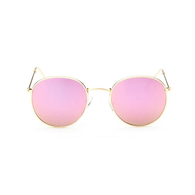  Round Shaped Retro Unisex Sunglasses with Designer Mirror Lens - Unisex Sunglasses - DYAVOR® 