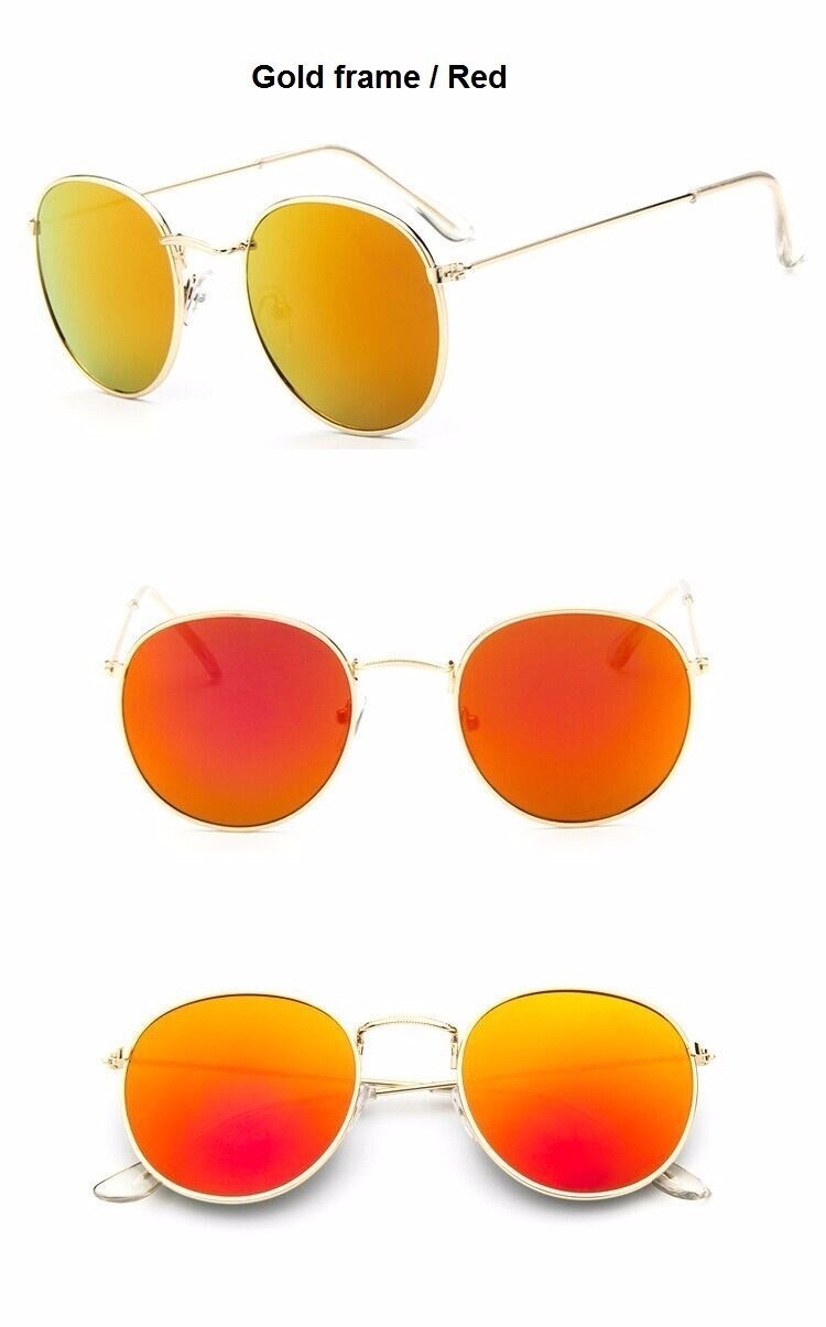  Round Shaped Retro Unisex Sunglasses with Designer Mirror Lens - Unisex Sunglasses - DYAVOR® 