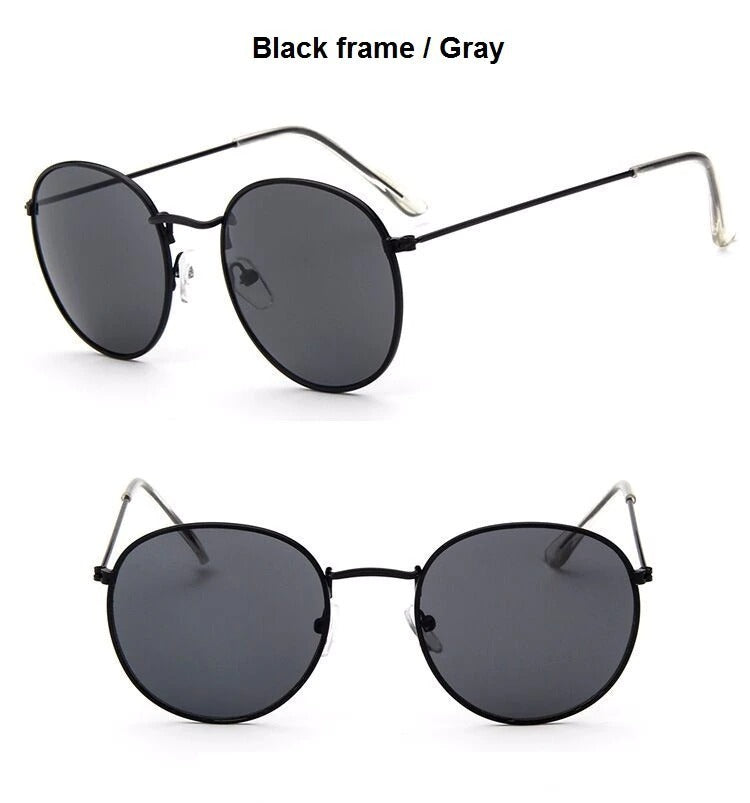Round Shaped Retro Unisex Sunglasses with Designer Mirror Lens