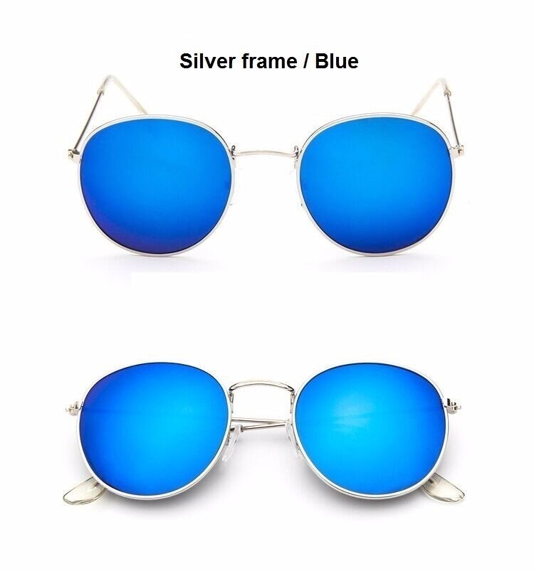  Round Shaped Retro Unisex Sunglasses with Designer Mirror Lens - Unisex Sunglasses - DYAVOR® 
