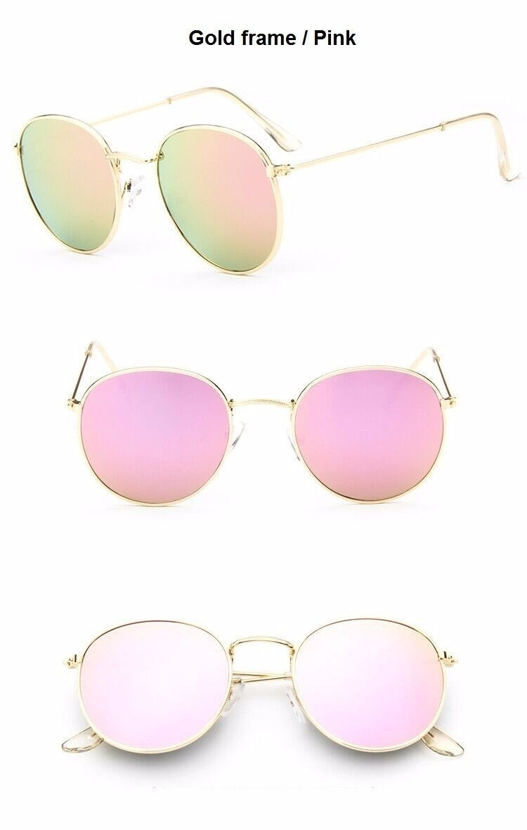 Round Shaped Retro Unisex Sunglasses with Designer Mirror Lens