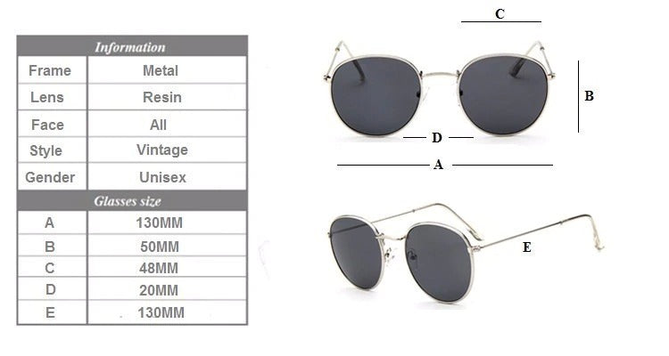 Round Shaped Retro Unisex Sunglasses with Designer Mirror Lens