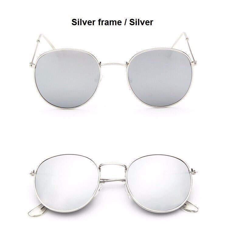 Round Shaped Retro Unisex Sunglasses with Designer Mirror Lens