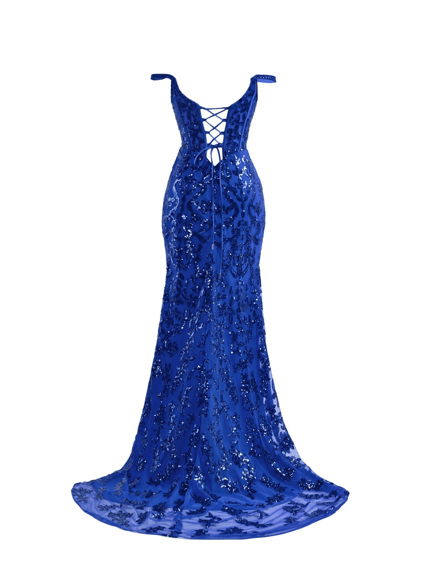  Erryn |Sparkly Blue Sheath Sequins Long Prom Dress with Slit - Prom Dress - DYAVOR® 