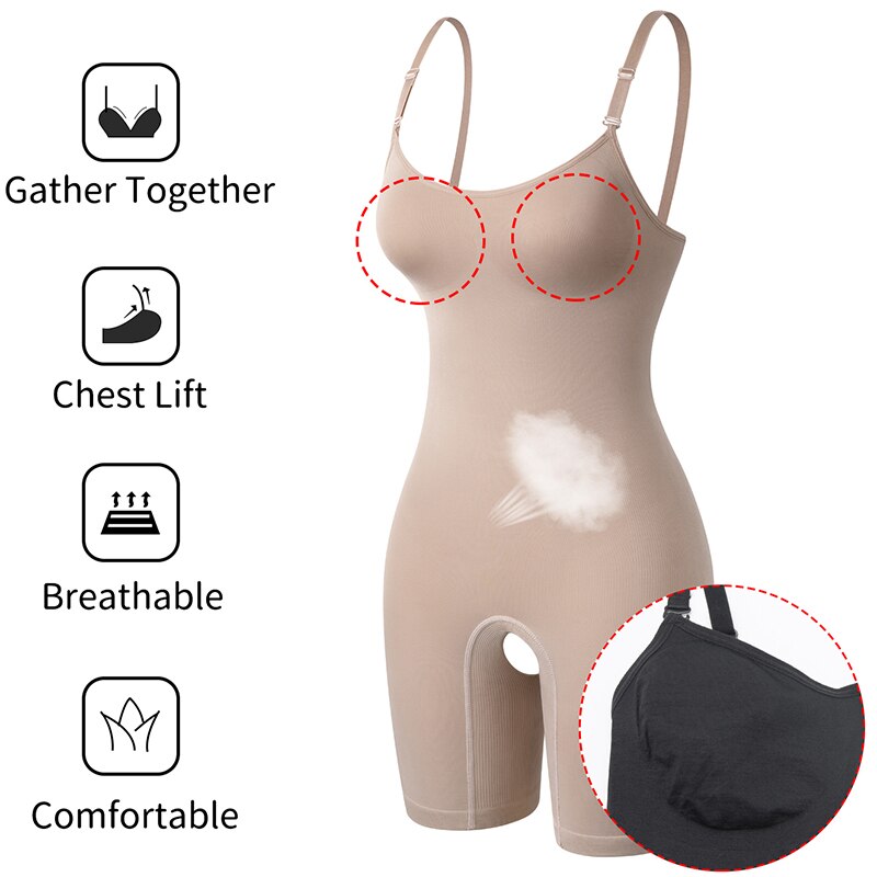 Women's Seamless Push-Up Chest Butt Lifter Shapewear Slimmers Bodysuit