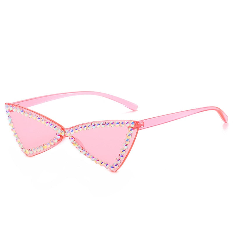  Women's Vintage Sexy Cat Eye UV400 Rimless Rhinestone Sunglasses - Women Sunglasses - DYAVOR® 