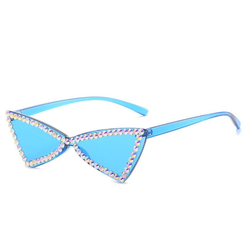  Women's Vintage Sexy Cat Eye UV400 Rimless Rhinestone Sunglasses - Women Sunglasses - DYAVOR® 