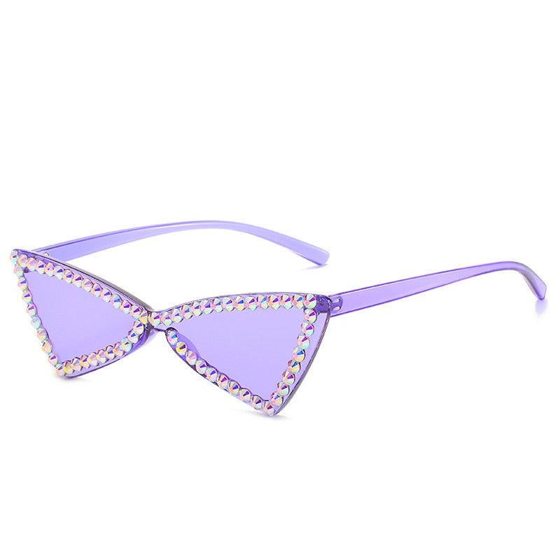  Women's Vintage Sexy Cat Eye UV400 Rimless Rhinestone Sunglasses - Women Sunglasses - DYAVOR® 