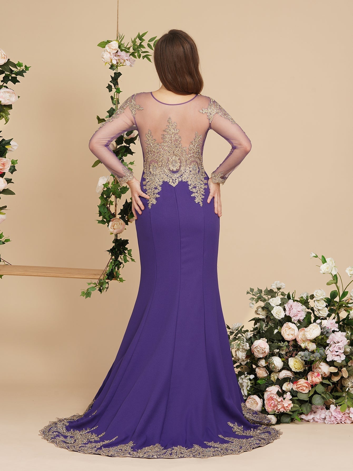  Sexy Lace Appliques Long Sleeves Mermaid Prom Dresses - Prom Dresses - DYAVOR® 