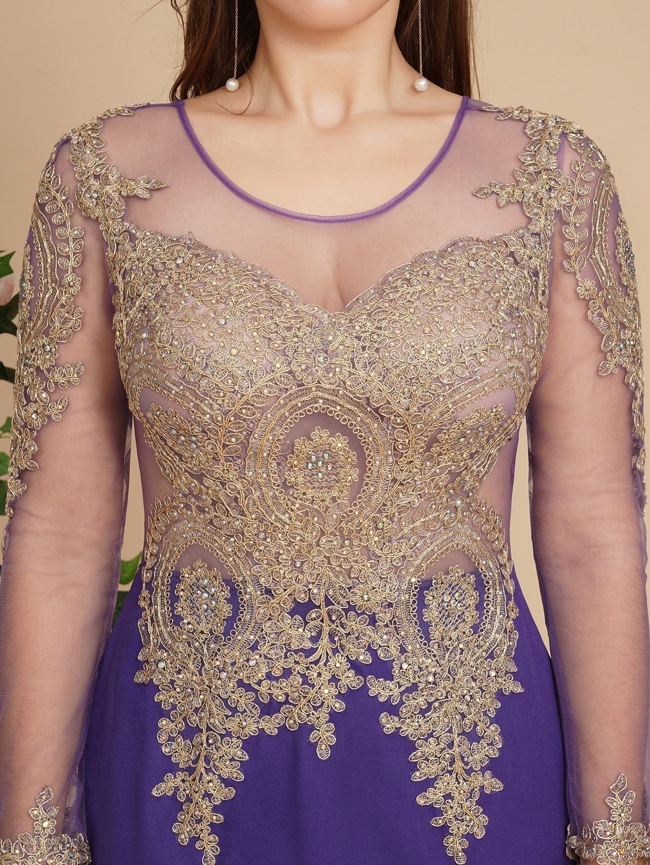  Sexy Lace Appliques Long Sleeves Mermaid Prom Dresses - Prom Dresses - DYAVOR® 