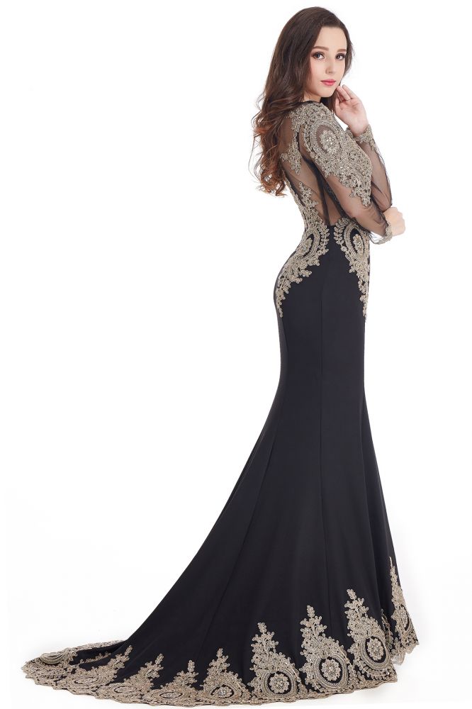  Sexy Lace Appliques Long Sleeves Mermaid Prom Dresses - Prom Dresses - DYAVOR® 
