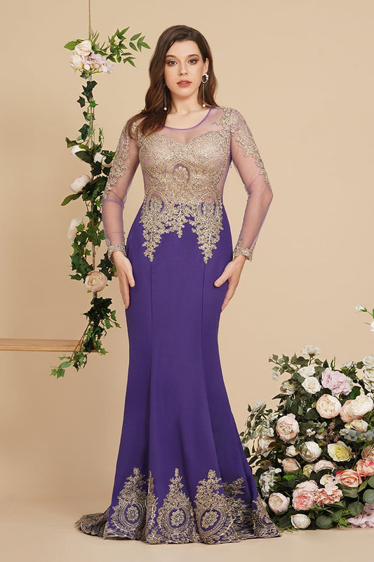  Sexy Lace Appliques Long Sleeves Mermaid Prom Dresses - Prom Dresses - DYAVOR® 