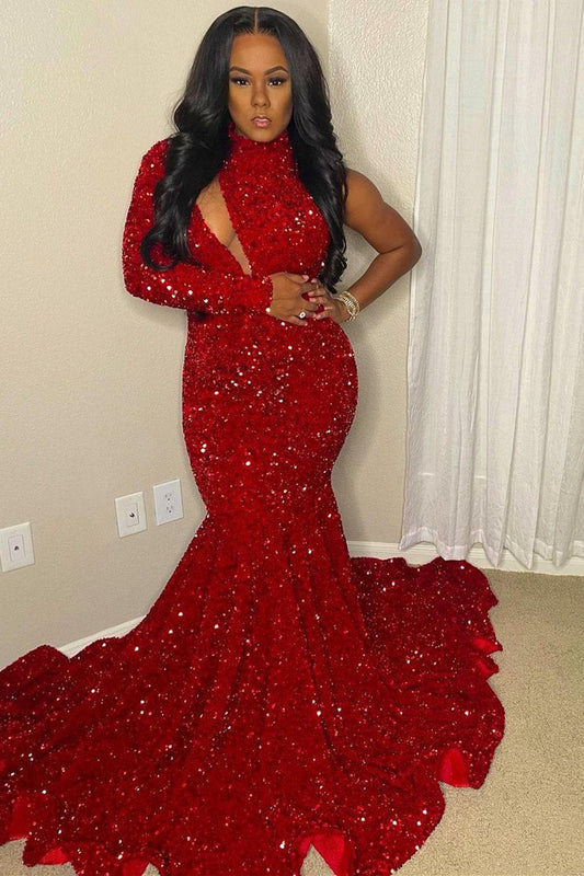  Sexy One-sleeve One-shoulder Floor-Length Prom Dress - Prom Dresses - DYAVOR® 