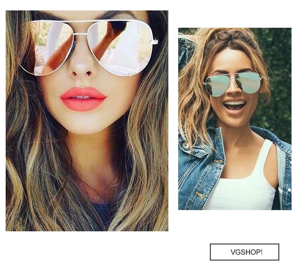  Silver Mirror Black Gradient Pilot Metal Sunglasses for Women - Women Sunglasses - DYAVOR® 