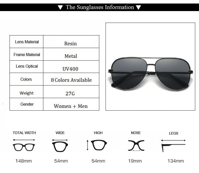  Silver Mirror Black Gradient Pilot Metal Sunglasses for Women - Women Sunglasses - DYAVOR® 