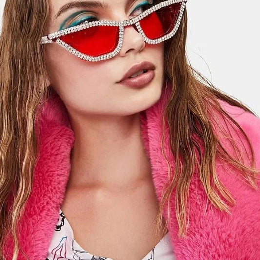  Luxury Crystal Diamond Cat Eyes Anti-reflective Sunglasses for Women - Women Sunglasses - DYAVOR® 