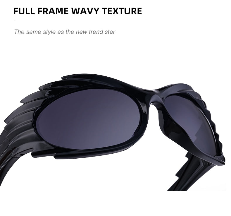 Unisex Punk Luxury Gradient UV400 Shades Rectangle Eyewear Sunglasses