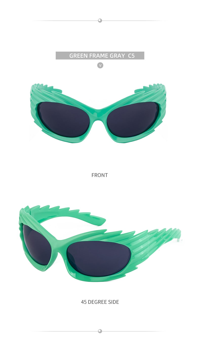 Unisex Punk Luxury Gradient UV400 Shades Rectangle Eyewear Sunglasses