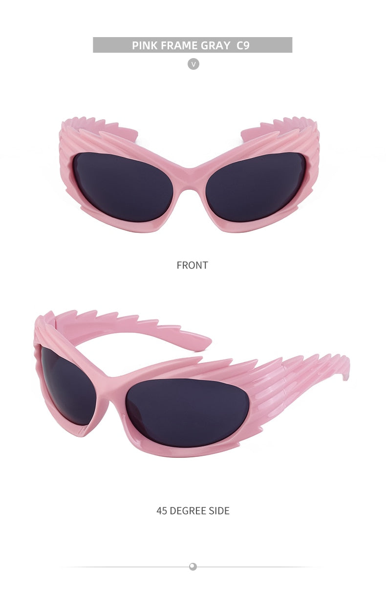 Unisex Punk Luxury Gradient UV400 Shades Rectangle Eyewear Sunglasses