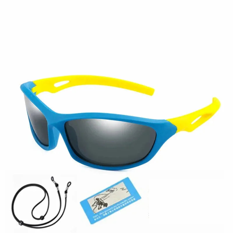  Kids Sport Style Polarized UV400 Mirror Outdoor Sunglasses with Rope - Unisex Sunglasses - DYAVOR® 