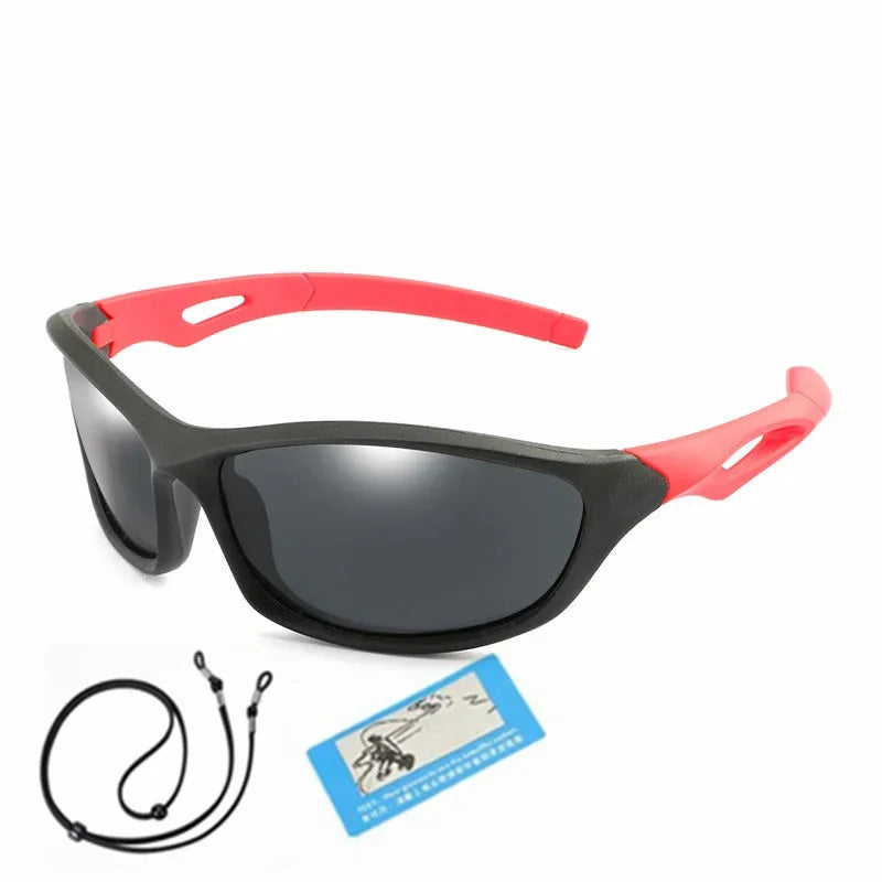  Kids Sport Style Polarized UV400 Mirror Outdoor Sunglasses with Rope - Unisex Sunglasses - DYAVOR® 