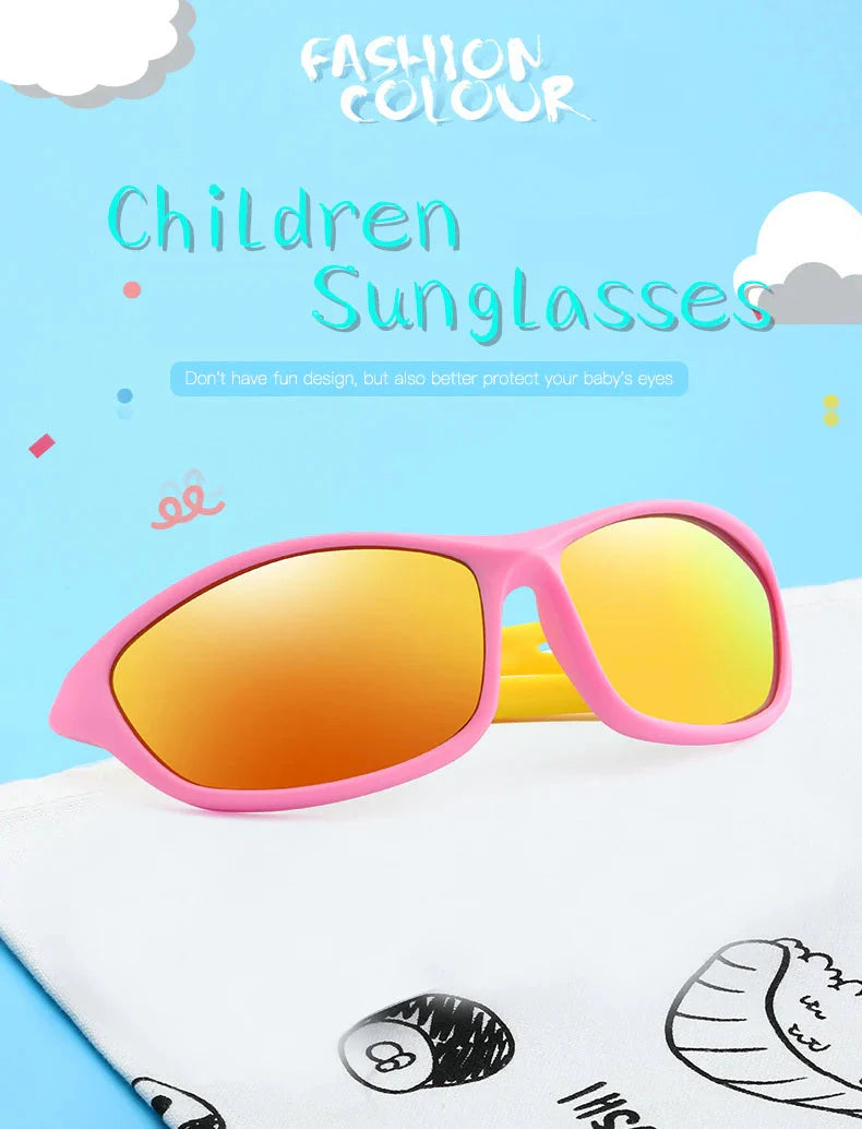  Kids Sport Style Polarized UV400 Mirror Outdoor Sunglasses with Rope - Unisex Sunglasses - DYAVOR® 