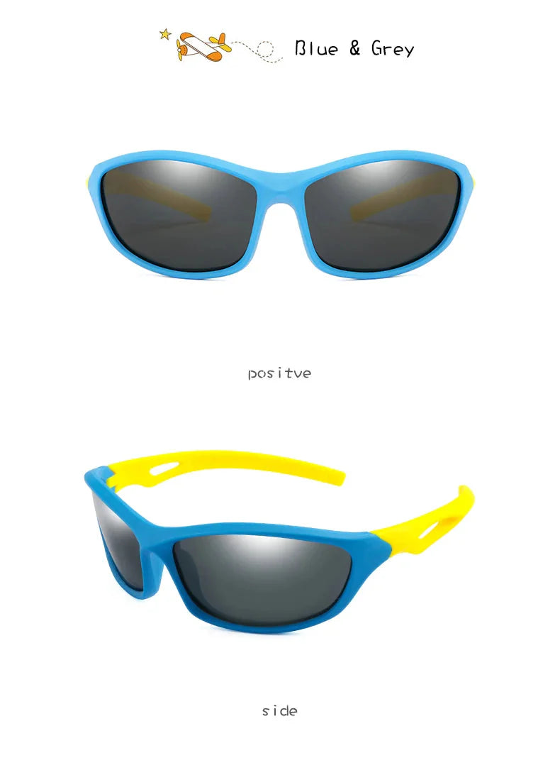  Kids Sport Style Polarized UV400 Mirror Outdoor Sunglasses with Rope - Unisex Sunglasses - DYAVOR® 