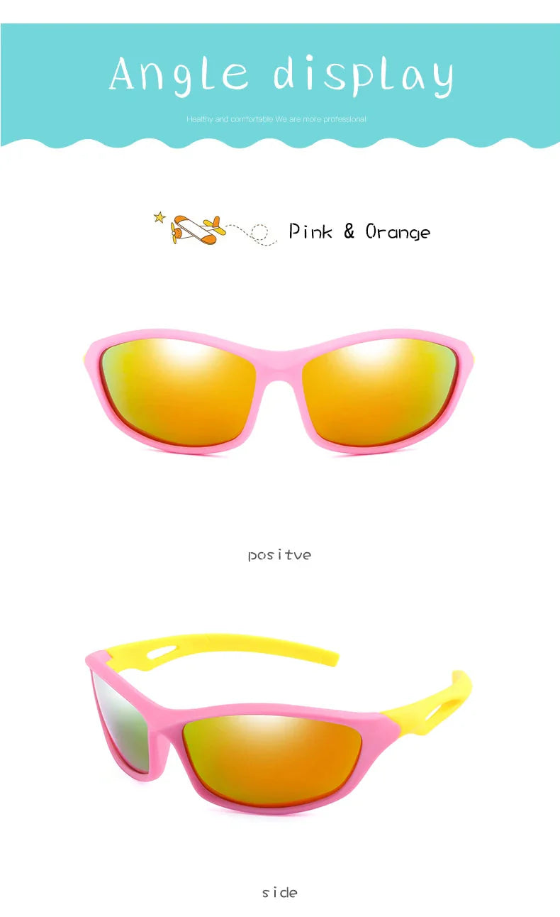 Kids Sport Style Polarized UV400 Mirror Outdoor Sunglasses with Rope - Unisex Sunglasses - DYAVOR® 
