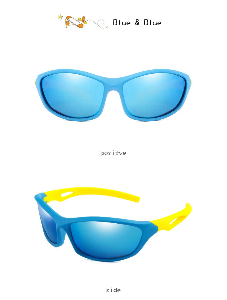  Kids Sport Style Polarized UV400 Mirror Outdoor Sunglasses with Rope - Unisex Sunglasses - DYAVOR® 
