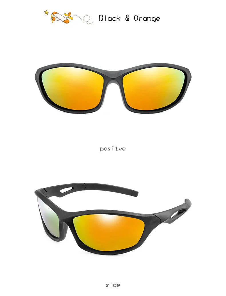  Kids Sport Style Polarized UV400 Mirror Outdoor Sunglasses with Rope - Unisex Sunglasses - DYAVOR® 