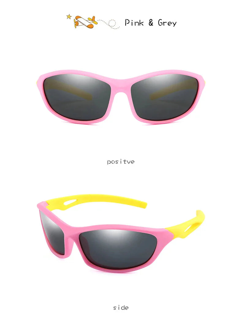  Kids Sport Style Polarized UV400 Mirror Outdoor Sunglasses with Rope - Unisex Sunglasses - DYAVOR® 