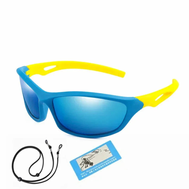  Kids Sport Style Polarized UV400 Mirror Outdoor Sunglasses with Rope - Unisex Sunglasses - DYAVOR® 