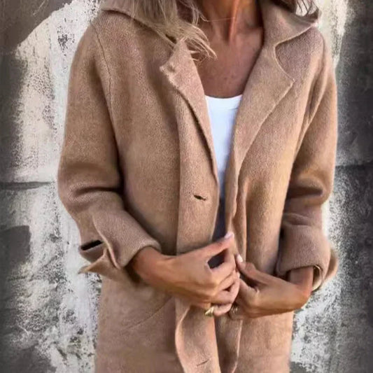  Rozlyn | cozy mid-length jacket with turn-up cuffs -  - DYAVOR® 