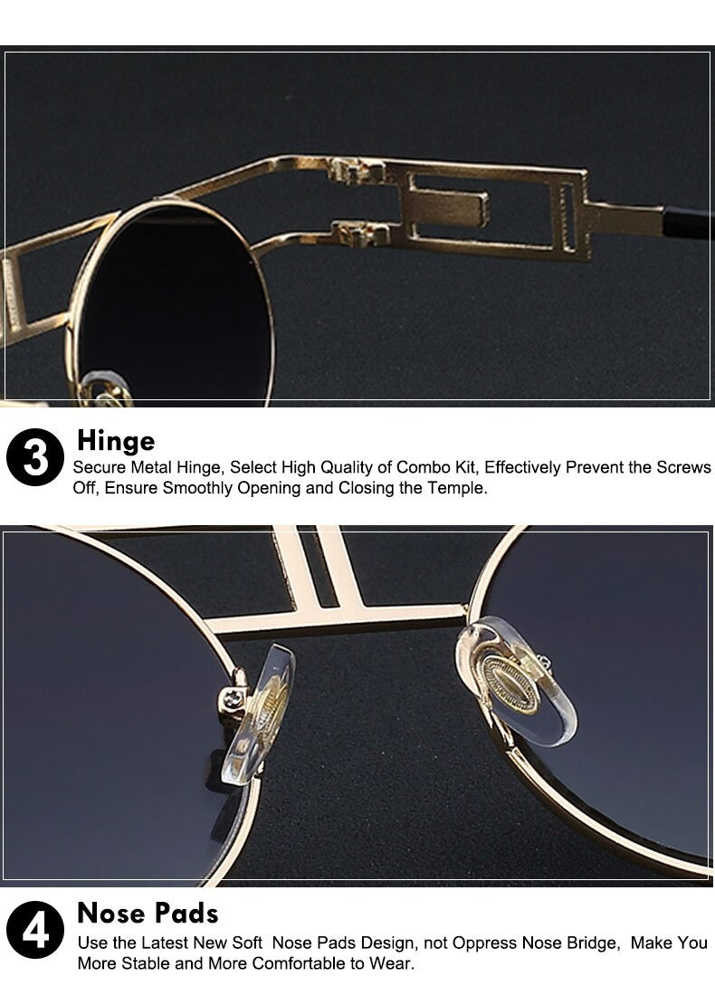  Steampunk Gothic Retro Vintage Rose Gold Women's Designer Sunglasses - Women Sunglasses - DYAVOR® 