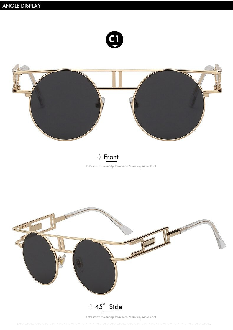  Steampunk Gothic Retro Vintage Rose Gold Women's Designer Sunglasses - Women Sunglasses - DYAVOR® 