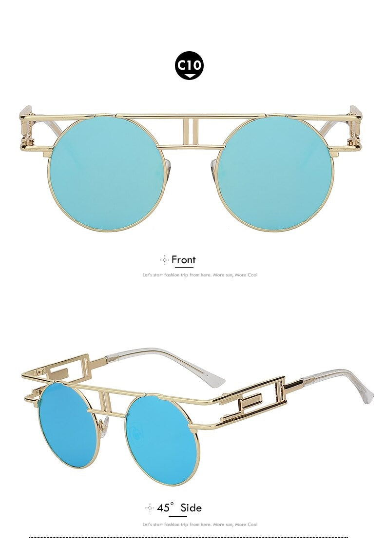  Steampunk Gothic Retro Vintage Rose Gold Women's Designer Sunglasses - Women Sunglasses - DYAVOR® 