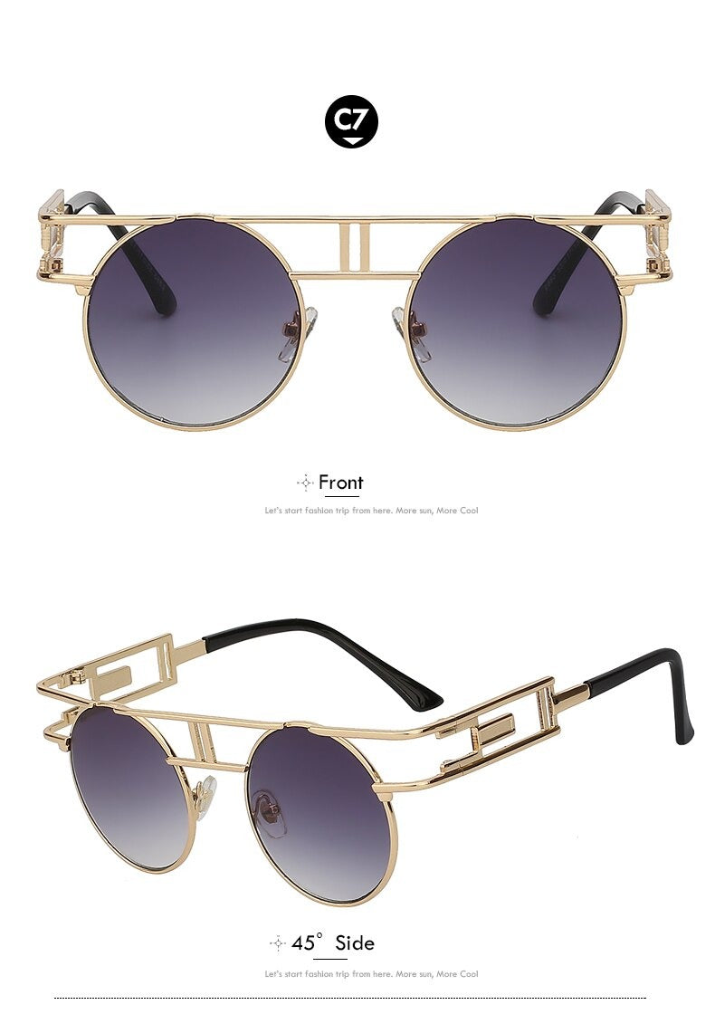  Steampunk Gothic Retro Vintage Rose Gold Women's Designer Sunglasses - Women Sunglasses - DYAVOR® 